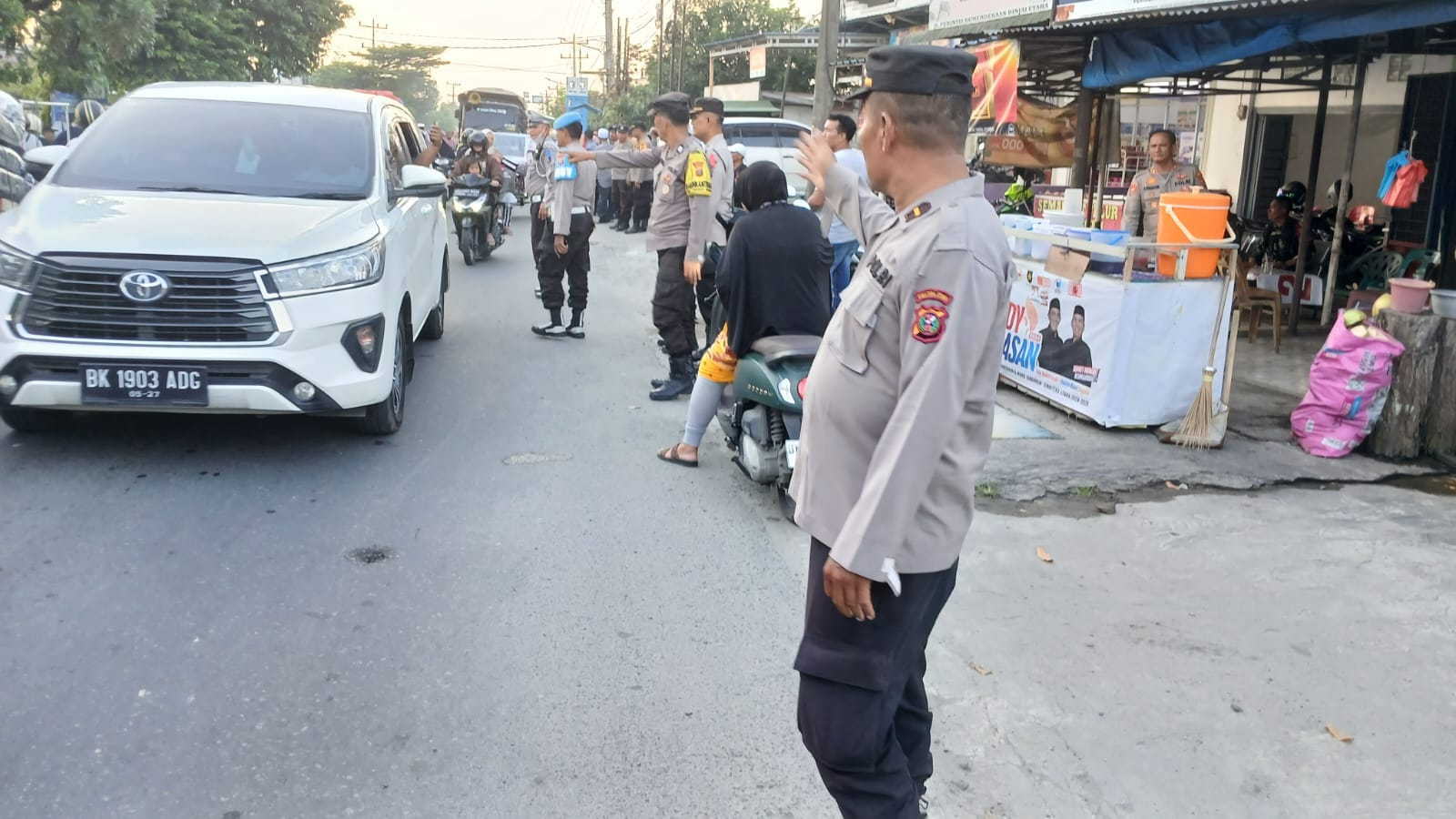 Personil Polres Binjai Turun Amankan Jalannya Tahapan Kampanye Paslon Gubernur Sumut